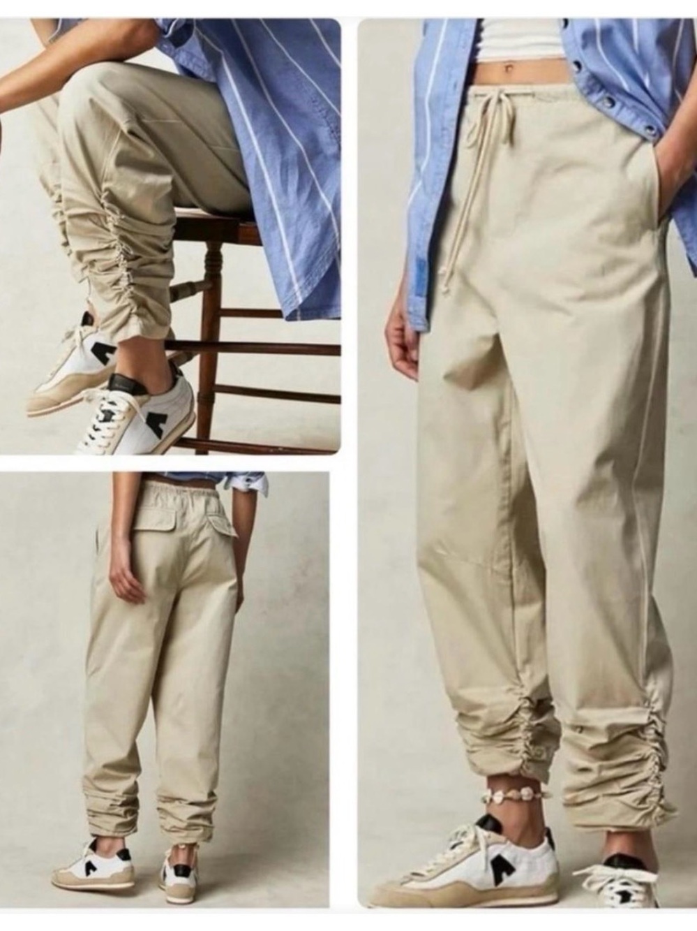 Free People | New Light Parachute Jogger Pants Summer Khaki size XS